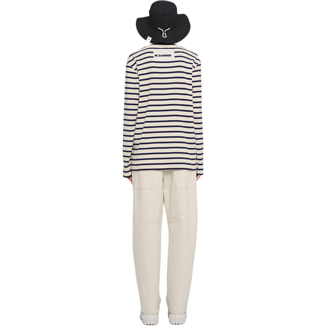 Details for (W) 吉尔·桑达 SS24 经典条纹长袖纯棉T恤 白色 J40NH0003-J46497-124