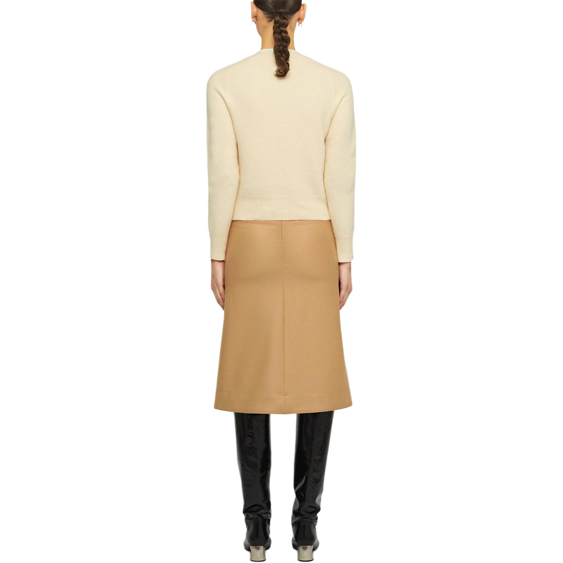 Shop (Women) Jil Sander SS24  High-Waist Beige Casual Elastic Waist Maxi Skirt. J02MA0231J40045-BEIGE