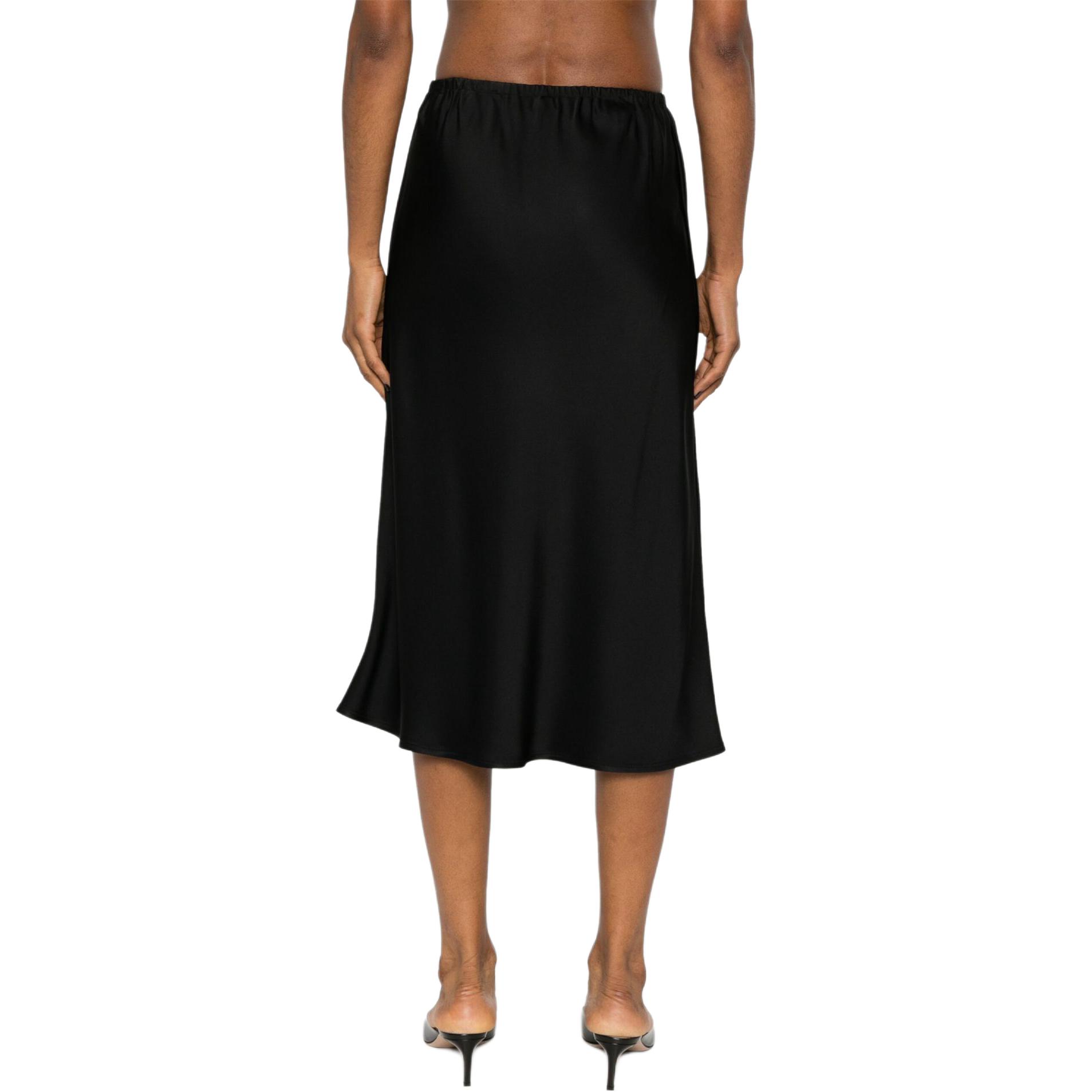 Shop (Women) JIL SANDER SS24  High-Waisted Black Midi Casual Skirt. J02MA0238J76018-BLACK