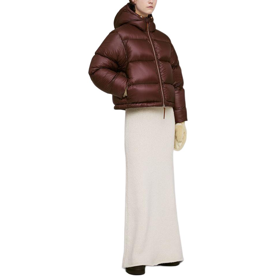 Shop (W) 질 샌더 SS24 후드 퍼퍼 자켓 에그플랜트 퍼플 롱슬리브. J40AF0131-J70122-603