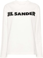 (Women) JIL SANDER SS24 Ivory White Logo Pattern Crewneck Sweatshirt. J02GC0107J45148-WHITE (Women) JIL SANDER SS24 Ivory White Logo Pattern Crewneck Sweatshirt. J02GC0107J45148-WHITE