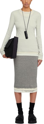 (Women) JIL SANDER SS24 Layered Colorblock Knit Long Sleeve Tee Gray. J40FV0104JTN356-GREY Lookbook (Women) JIL SANDER SS24 Layered Colorblock Knit Long Sleeve Tee Gray. J40FV0104JTN356-GREY