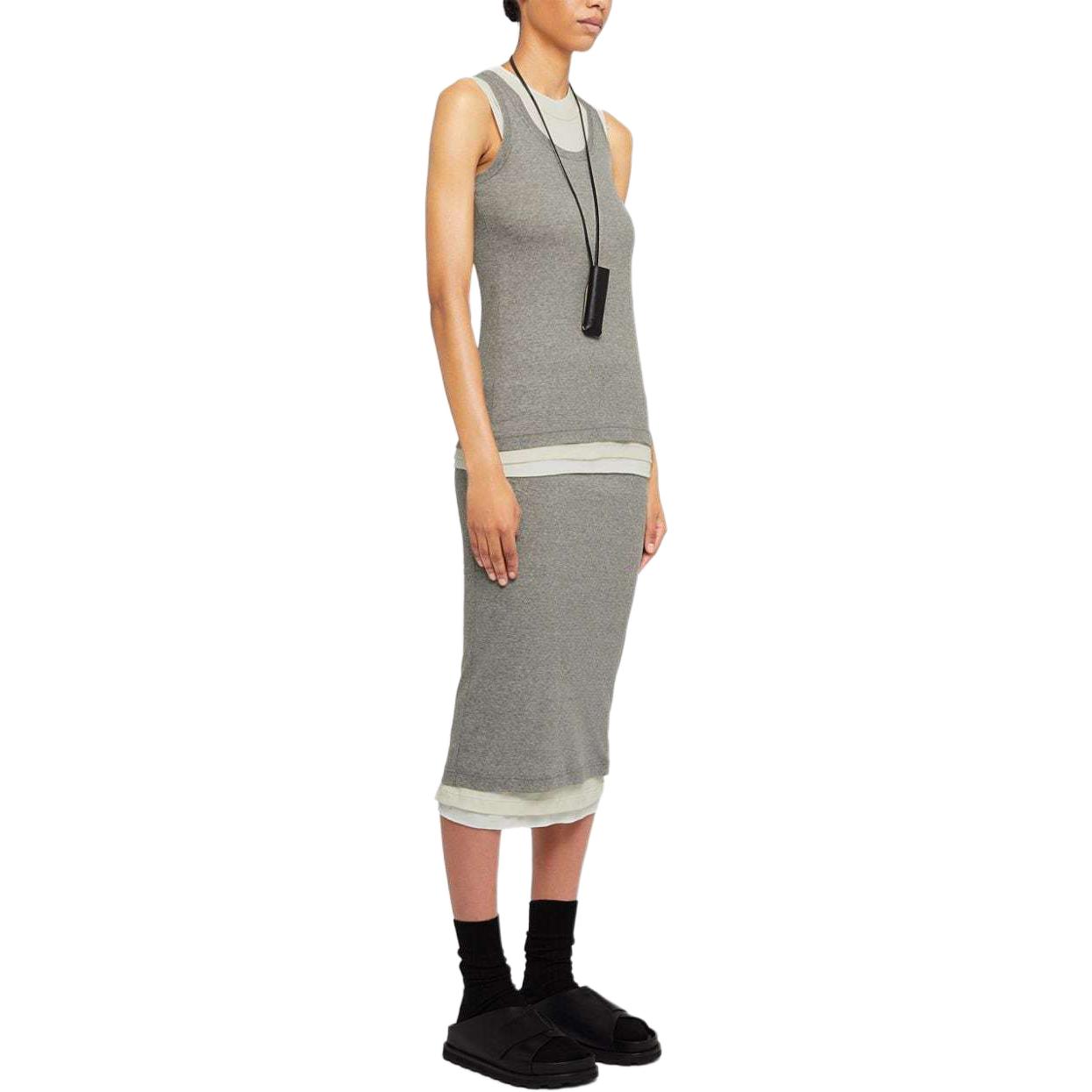 Lookbook (Women) Jil Sander SS24  Layered Comfort Crewneck Knit Vest Light Gray J40FV0106JTN357-GREY