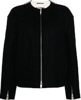 (Women) JIL SANDER SS24 Navy Blue Relaxed Fit Zip-Up Long Sleeve Jacket J02BN0179J40004-NAVY (Women) JIL SANDER SS24 Navy Blue Relaxed Fit Zip-Up Long Sleeve Jacket J02BN0179J40004-NAVY