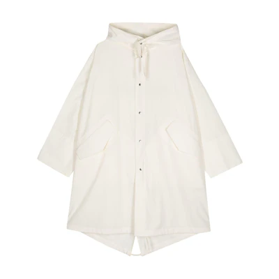 (Women) Jil Sander SS24 Oversized Hoodie Jacket - White with Letter Print. J04AH0002J45026-WHITE