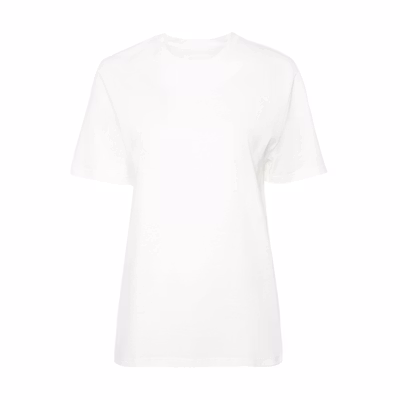 (Women) Jil Sander SS24 White Crewneck Logo Print Short Sleeve T-Shirt. J02GC0128J46219-WHITE