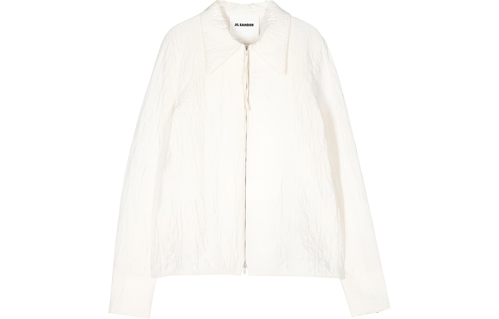 (Women) Jil Sander SS24 Full-Zip Jacket Cream Color J02DL0174-J20138-102