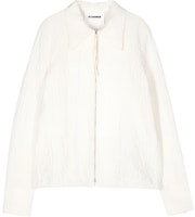 (Women) Jil Sander SS24 Full-Zip Jacket Cream Color J02DL0174-J20138-102 (Women) Jil Sander SS24 Full-Zip Jacket Cream Color J02DL0174-J20138-102