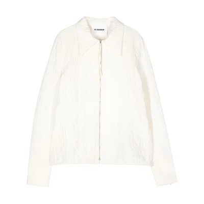 (Women) Jil Sander SS24 Full-Zip Jacket Cream Color J02DL0174-J20138-102