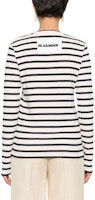 (W) JIL SANDER 条纹圆领长袖宽肩T恤 象牙白 女款 SS24. J40NH0003J46497-WHITE Shop (W) JIL SANDER 条纹圆领长袖宽肩T恤 象牙白 女款 SS24. J40NH0003J46497-WHITE