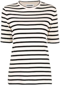 (W) JIL SANDER 條紋細節經典純棉圓領T恤 白色 SS24 J40GC0111-J46497-080 Order (W) JIL SANDER 條紋細節經典純棉圓領T恤 白色 SS24 J40GC0111-J46497-080