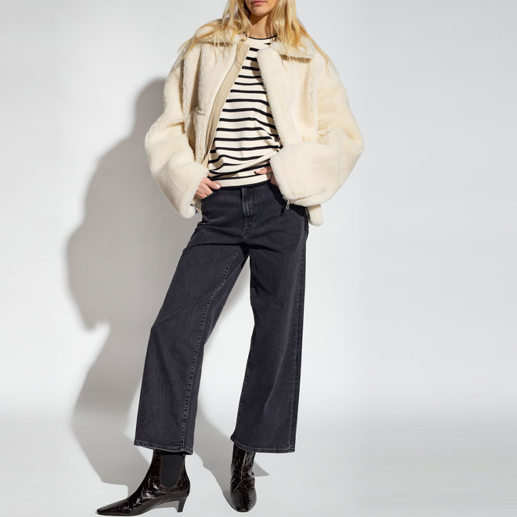 Lookbook (W) JIL SANDER 经典条纹圆领纯棉T恤 白色 SS24 J40GC0111-J46497-080