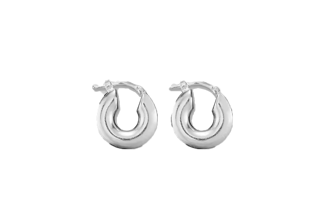 (Women) JIL SANDER Thick Hoop Earrings Silver for Women J11VG0003_J12002