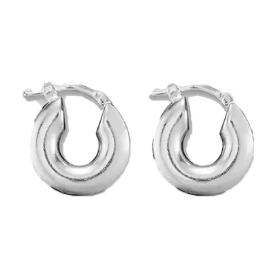 (Women) JIL SANDER Thick Hoop Earrings Silver for Women J11VG0003_J12002