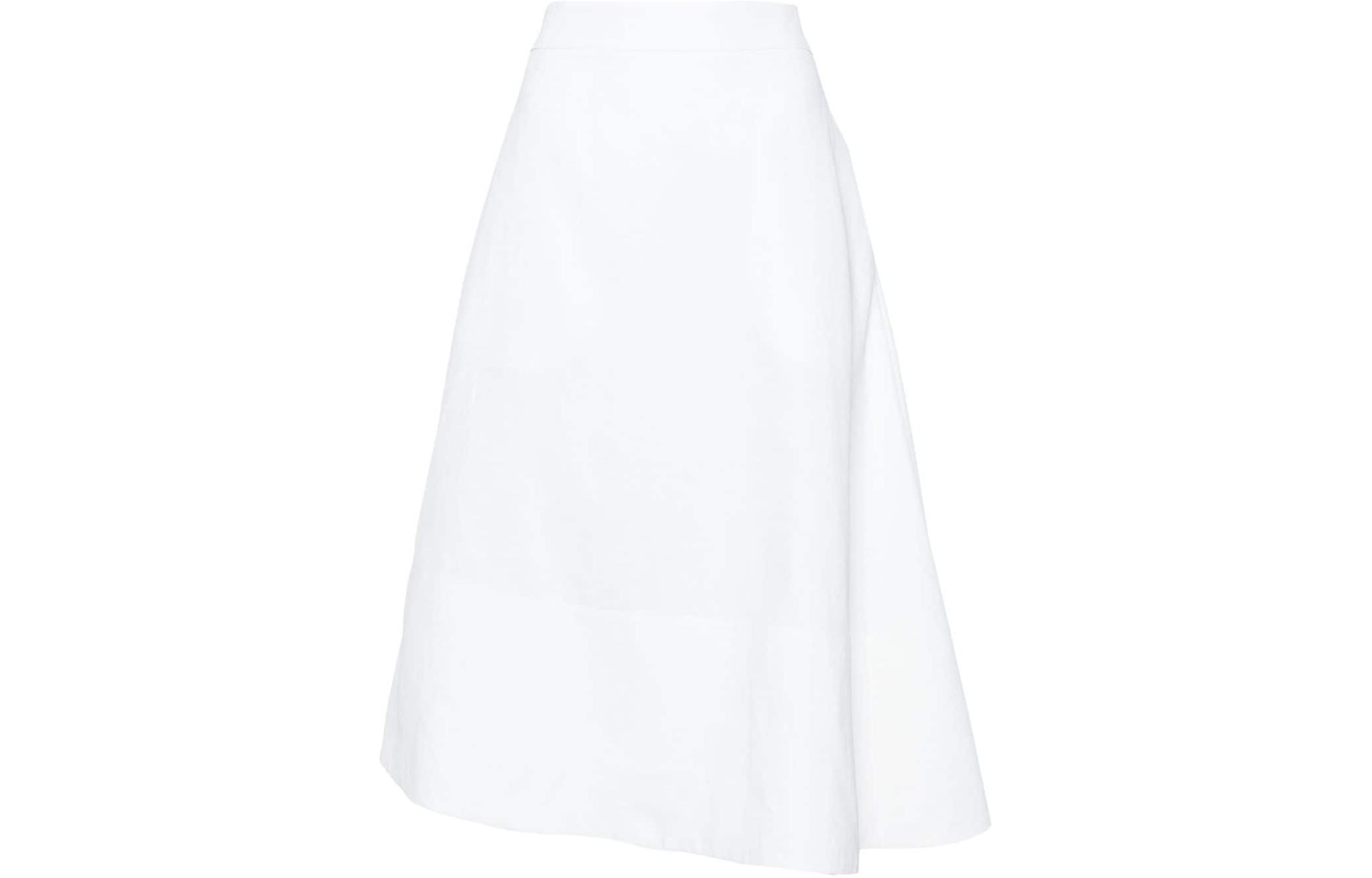 (Women) Jil Sander White Asymmetric A-Line Casual Long Dress SS244 for Women. J04MA0010J60001-WHITE