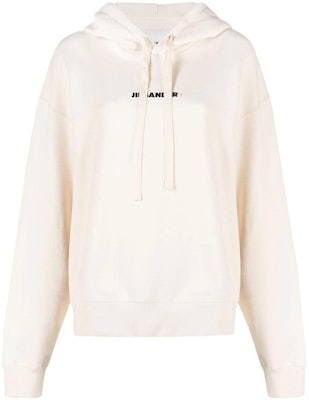 (Women) Jil Sander White Hoodie with Letter Logo Print and Long Sleeves J40GU000-2J20010-279 Order (Women) Jil Sander White Hoodie with Letter Logo Print and Long Sleeves J40GU000-2J20010-279
