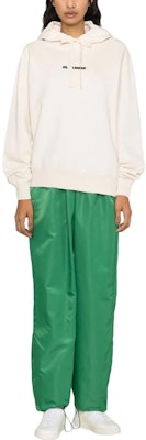 (Women) Jil Sander White Hoodie with Letter Logo Print and Long Sleeves J40GU000-2J20010-279 Lookbook (Women) Jil Sander White Hoodie with Letter Logo Print and Long Sleeves J40GU000-2J20010-279