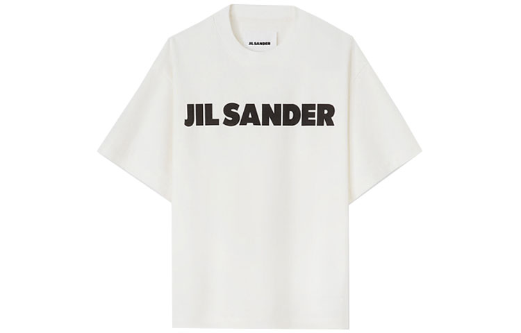 Order (W) ジル・サンダー ホワイト ロゴ プリント クルーネック Tシャツ JSPS707050-WS248708-102