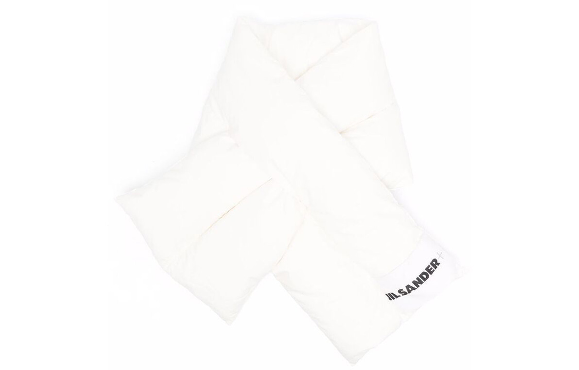 (Women) Jil Sander White Scarf with Letter Logo Design. JPPT590294WT253100101