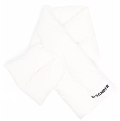 (Women) Jil Sander White Scarf with Letter Logo Design. JPPT590294WT253100101 Order (Women) Jil Sander White Scarf with Letter Logo Design. JPPT590294WT253100101