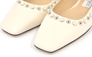 (W) Jimmy Choo ''Flats Putih Susu'' MIRELE-FLAT-ABM-LATTE/WHITE Cheap (W) Jimmy Choo ''Flats Putih Susu'' MIRELE-FLAT-ABM-LATTE/WHITE