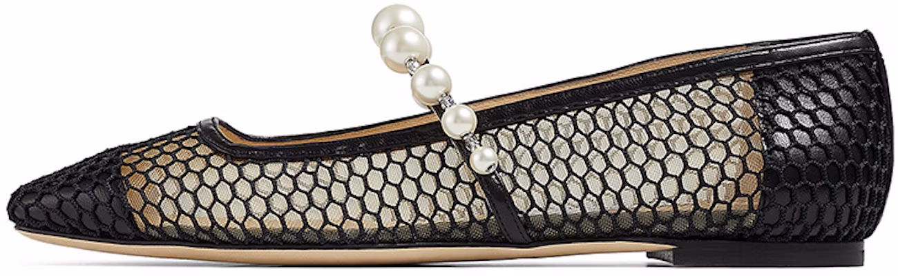 (Women) Jimmy Choo Ade Ade Black Leather Pearl Strap Flat Casual Shoes ADEFLATNHD Black Buy (Women) Jimmy Choo Ade Ade Black Leather Pearl Strap Flat Casual Shoes ADEFLATNHD Black