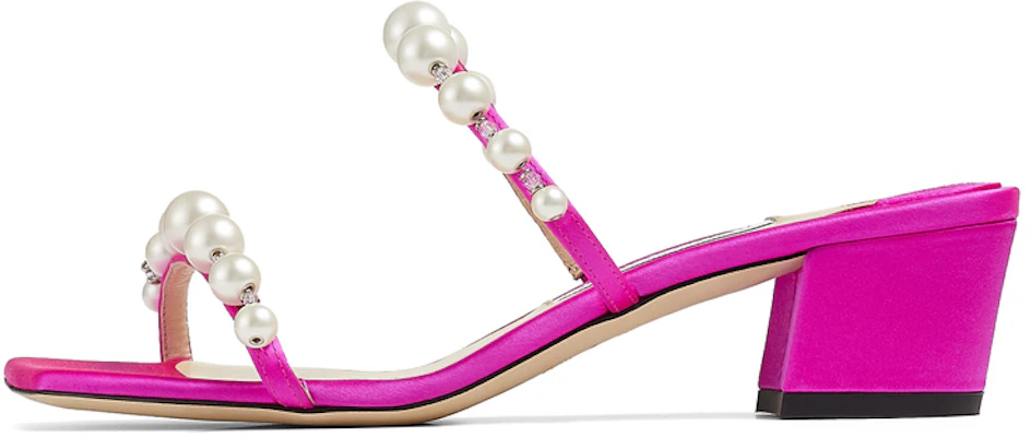 (Women) Jimmy Choo Amara 45 Pearl Embellished Slide Sandals Women Burgundy AMARA45IWP in Purple-Red Buy (Women) Jimmy Choo Amara 45 Pearl Embellished Slide Sandals Women Burgundy AMARA45IWP in Purple-Red
