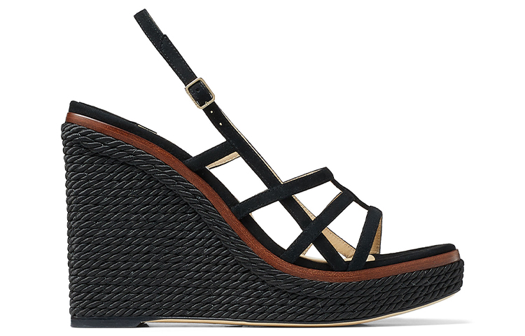 Order (W) Jimmy Choo Ariela 110 厚底涼鞋 '黑色麂皮' ARIELA110SUE