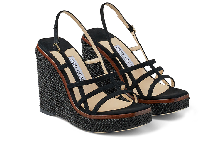 Lookbook (W) Jimmy Choo Ariela 110 厚底涼鞋 '黑色麂皮' ARIELA110SUE