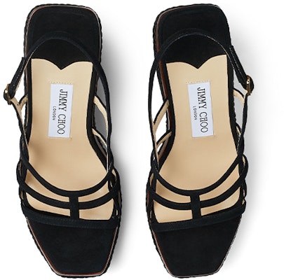 (W) Jimmy Choo Ariela 110 厚底涼鞋 '黑色麂皮' ARIELA110SUE Shop (W) Jimmy Choo Ariela 110 厚底涼鞋 '黑色麂皮' ARIELA110SUE