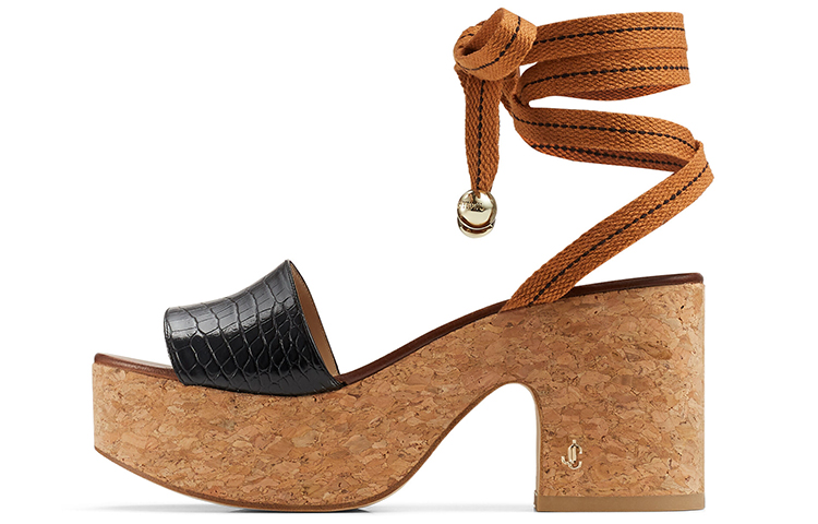 (W) Jimmy Choo Athi 80 'Brown Crocodile Leather'