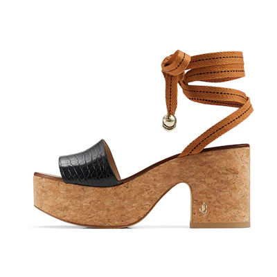 (W) Jimmy Choo Athi 80 'Brown Crocodile Leather'