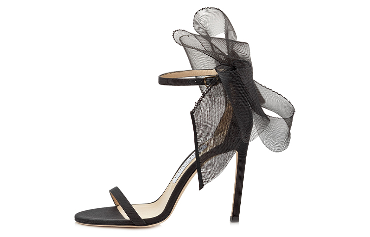 (Women) Jimmy Choo Aveline 100 Bow Stiletto Heels Women’s Black AVELINE 100YMG Black