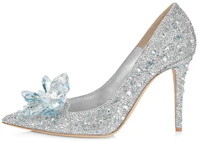(Women) Jimmy Choo Avril Silver White Leather Crystal Stiletto Heels for Women AVRILSXU Silver White (Women) Jimmy Choo Avril Silver White Leather Crystal Stiletto Heels for Women AVRILSXU Silver White
