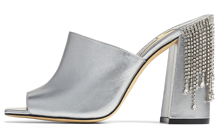 (Women) Jimmy Choo Baia 'Silver Open-Toe' BAIA100DRU0C5301