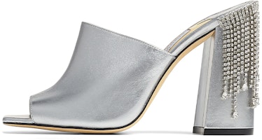 (Women) Jimmy Choo Baia 'Silver Open-Toe' BAIA100DRU0C5301 (Women) Jimmy Choo Baia 'Silver Open-Toe' BAIA100DRU0C5301