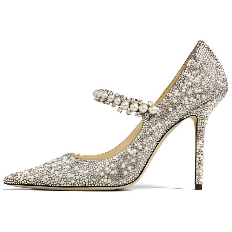 (Women) Jimmy Choo Baily 100 'Crystal and Pearl Ballet Pink' BAILY100DYZ110323