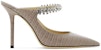 (Women) Jimmy Choo Bing 100 'Crystal Strap Patent Grey' BING100CCLSAND