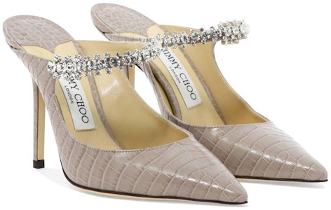 (W) Jimmy Choo Bing 100 '水晶带灰色漆皮' BING100CCLSAND Lookbook (W) Jimmy Choo Bing 100 '水晶带灰色漆皮' BING100CCLSAND