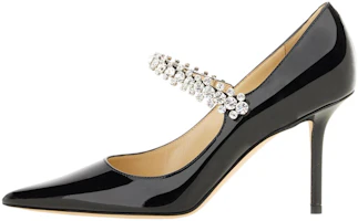 (Women) Jimmy Choo Bing Black Leather Pointed Toe Slip-On Stiletto Heels 8.5cm Women BINGPUMP85PAT Black (Women) Jimmy Choo Bing Black Leather Pointed Toe Slip-On Stiletto Heels 8.5cm Women BINGPUMP85PAT Black