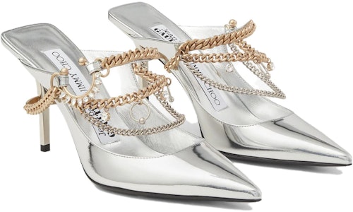 (W) Jimmy Choo Bing 尖頭高跟穆勒鞋 '銀色皮革' JCXJPGBINGQUIAA0009 Order (W) Jimmy Choo Bing 尖頭高跟穆勒鞋 '銀色皮革' JCXJPGBINGQUIAA0009