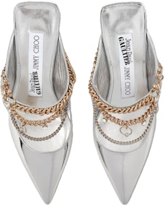 (W) Jimmy Choo Bing 尖頭高跟穆勒鞋 '銀色皮革' JCXJPGBINGQUIAA0009 Shop (W) Jimmy Choo Bing 尖頭高跟穆勒鞋 '銀色皮革' JCXJPGBINGQUIAA0009