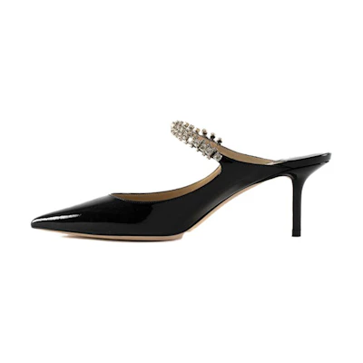 (W) Jimmy Choo Bing Mules 'Patent Black'