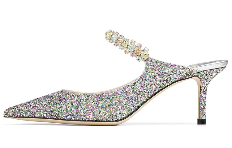(Women) Jimmy Choo Bing Sequin Glitter Mules Women’s Heels Multicolor BING65CGB Color Display