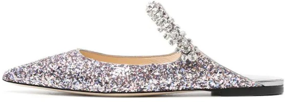 (Women) Jimmy Choo Bing Silver Pointed Toe Mules Comfortable Versatile Shoes BINGFLATCBF Silver (Women) Jimmy Choo Bing Silver Pointed Toe Mules Comfortable Versatile Shoes BINGFLATCBF Silver