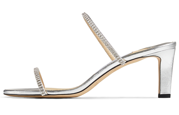 (Women) Jimmy Choo Brea 65 Slides 'Silver High-Heeled' BREA65MNC
