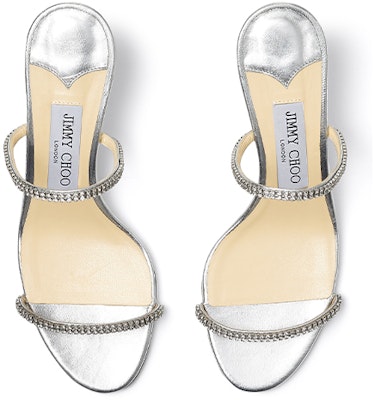 (Women) Jimmy Choo Brea 65 Slides 'Silver High-Heeled' BREA65MNC Shop (Women) Jimmy Choo Brea 65 Slides 'Silver High-Heeled' BREA65MNC