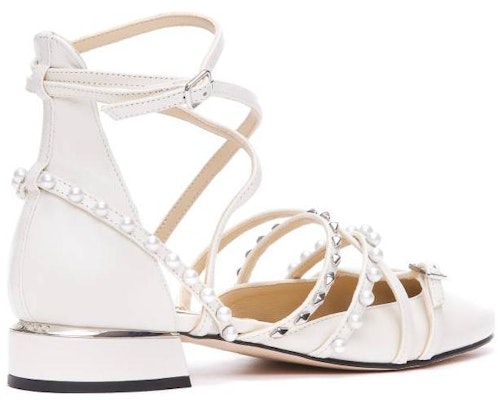 (Women) Jimmy Choo Celestia 'White Leather Round Toe Block Heel' CELESTIA25AXDLATTESILVER Lookbook (Women) Jimmy Choo Celestia 'White Leather Round Toe Block Heel' CELESTIA25AXDLATTESILVER