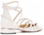 (Women) Jimmy Choo Celestia 'White Leather Round Toe Block Heel' CELESTIA25AXDLATTESILVER