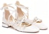 (Women) Jimmy Choo Celestia 'White Leather Round Toe Block Heel' CELESTIA25AXDLATTESILVER